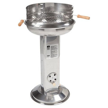 Parrilla de barbacoa de carbón con pedestal de acero inoxidable de Landmann con colector de ceniza